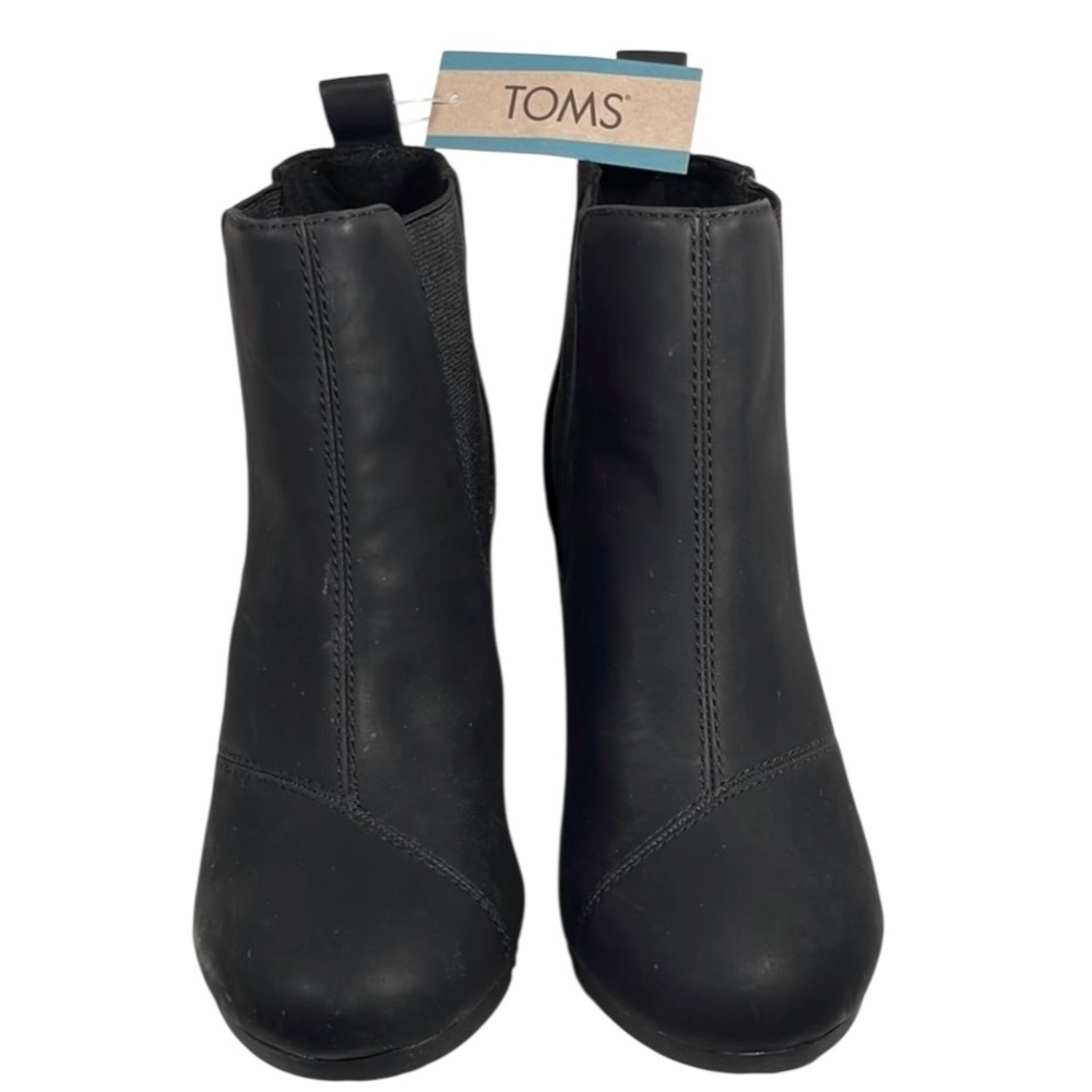 TOMS Womens Bailey Black Synthetic Textile Ankle Booties 8.5 fit like 7-7.5
